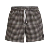 Hugo Boss Micro-print Quick-drying Swim Shorts With Logo Detail In Neturals