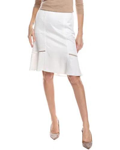 Hugo Boss Vileina Linen-blend Pencil Skirt In White