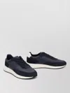 Hugo Boss Vinston Low Top Leather Suede Sneakers In Blue
