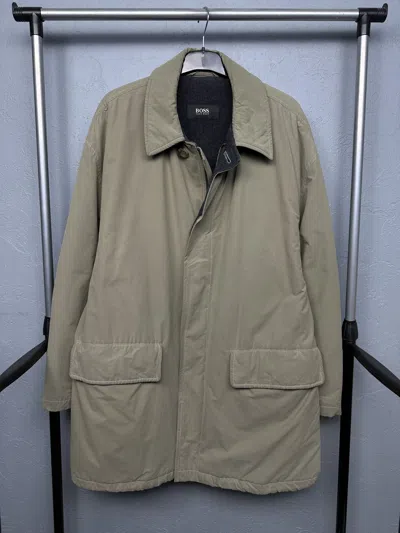 Pre-owned Hugo Boss Vintage Mens Insulated Trench Coat Jacket (size Large) In Multi