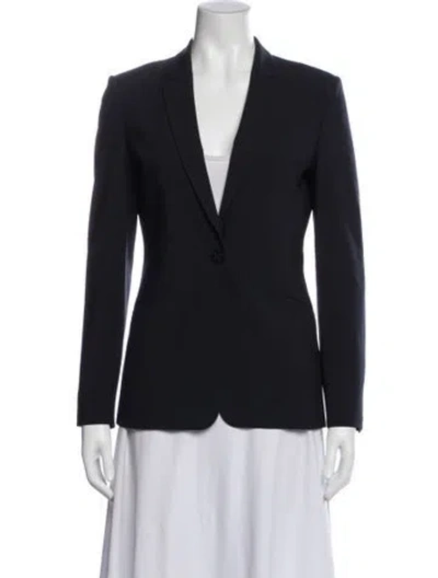 Pre-owned Hugo Boss Virgin Wool Blazer In Blue