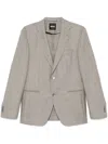 Hugo Boss Virgin Wool Blazer In Brown