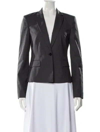 Pre-owned Hugo Boss Virgin Wool Blazer In Gray