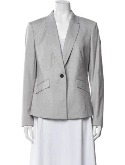 Pre-owned Hugo Boss Virgin Wool Blazer In Gray