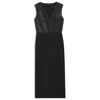 Hugo Boss Virgin-wool Dress With Leather Bodice