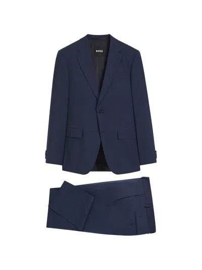 Hugo Boss Virgin Wool Elastan Suit In Multi