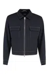 Hugo Boss Flap-pocket Contrast-stitching Jacket In Blue