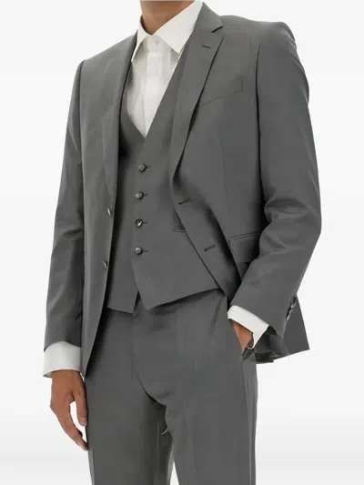 Hugo Boss Virgin-wool Jacket In Gray