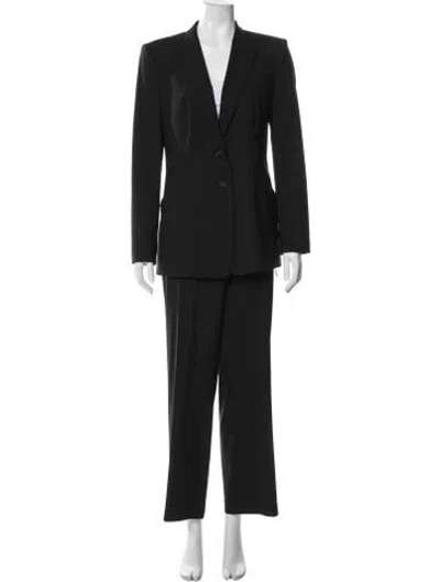 Pre-owned Hugo Boss Virgin Wool Pantsuit In Black