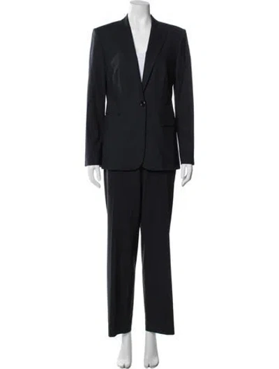 Pre-owned Hugo Boss Virgin Wool Pantsuit In Blue