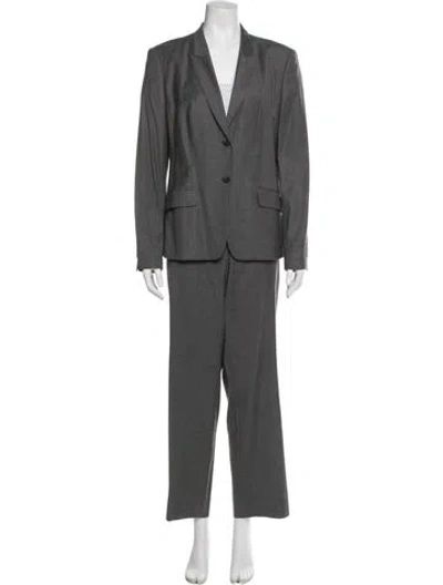 Pre-owned Hugo Boss Virgin Wool Pantsuit In Gray