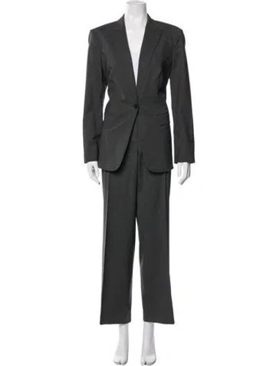 Pre-owned Hugo Boss Virgin Wool Pantsuit In Gray
