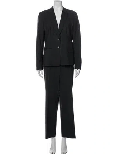 Pre-owned Hugo Boss Virgin Wool Pantsuit In Gray