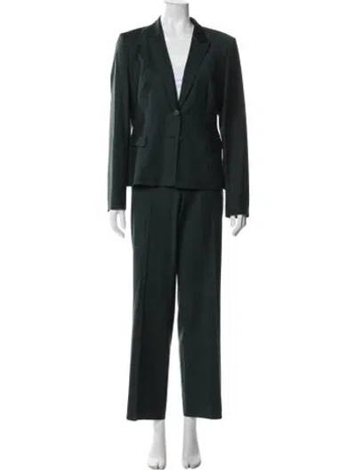 Pre-owned Hugo Boss Virgin Wool Pantsuit In Green
