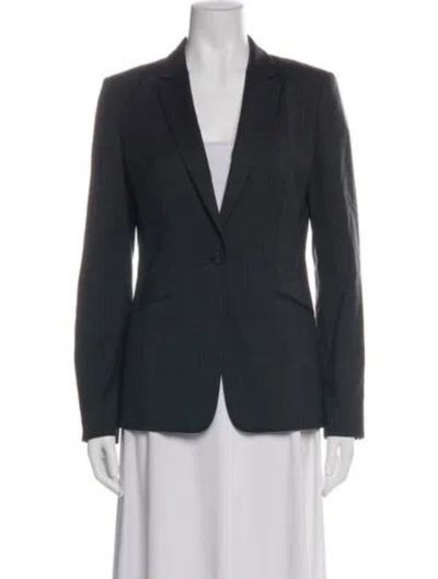 Pre-owned Hugo Boss Virgin Wool Plaid Print Blazer In Green