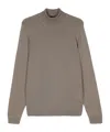 Hugo Boss Virgin Wool Roll-neck Sweater In Gray