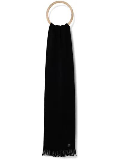 Hugo Boss Virgin Wool Scarf In Black