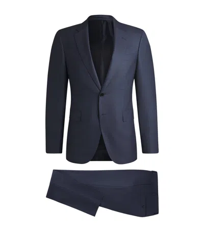 Hugo Boss Virgin Wool-silk 2-piece Suit In Blue