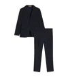 Hugo Boss Regular-fit Suit In Micro-patterned Virgin Wool In Blue