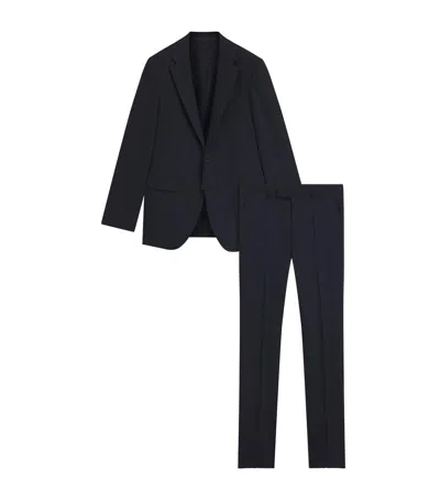 Hugo Boss Virgin Wool-silk 2-piece Suit In Blue