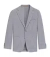 Hugo Boss Virgin Wool-silk Slim Fit Blazer In Gray