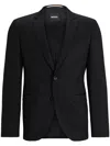Hugo Boss Single-breasted Jacket In Virgin-wool Serge In Black