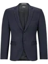 Hugo Boss Virgin-wool Single-breasted Blazer In Blue