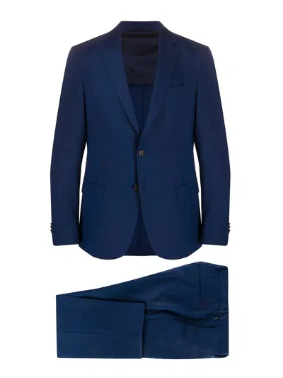 Hugo Boss Virgin Wool Single-breasted Two-piece Suit In Blue