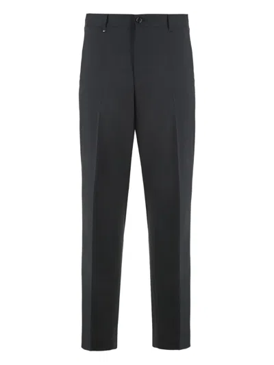 Hugo Boss Virgin-wool Straight-leg Trousers In Blue