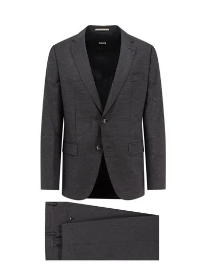 Hugo Boss Virgin Wool Suit In Neutral