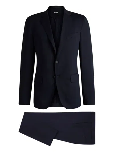 Hugo Boss Virgin Wool Suit In Blue