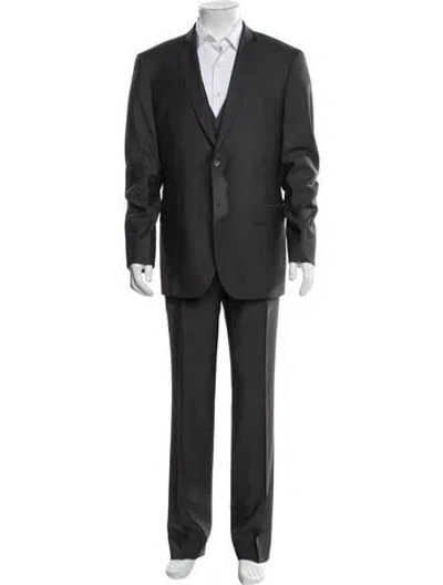 Pre-owned Hugo Boss Virgin Wool Suit Vest In Gray