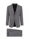 Hugo Boss Slim-fit Suit In Patterned Stretch Wool In Gray