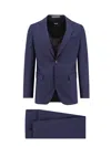 Hugo Boss Virgin Wool Suit With Classic Lapel In Blue