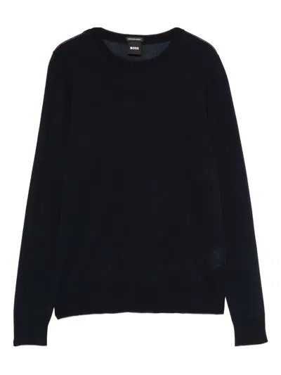 Hugo Boss Virgin Wool Sweater In Black