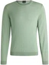 Hugo Boss Slim-fit Sweater In Virgin Wool With Crew Neckline In Green