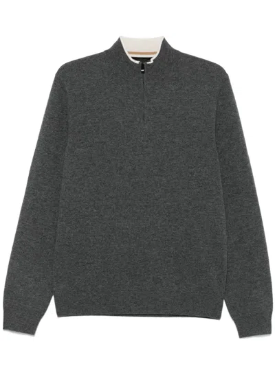Hugo Boss Virgin Wool Sweater In Grey
