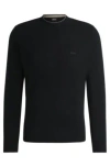 Hugo Boss Cotton-jersey Regular-fit Sweatshirt With Embroidered Logo In Black