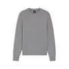 Hugo Boss Virgin-wool Sweater With Herringbone Structure In Gray
