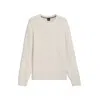 Hugo Boss Silk Sweater With Prince Of Wales Check Structure In White