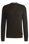 Hugo Boss Virgin-wool Sweater With Two-tone Jacquard Pattern In Light Green