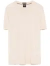 Hugo Boss Virgin Wool T-shirt In Neutrals