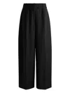 Hugo Boss Relaxed-fit Trousers In Virgin Wool In 黑色