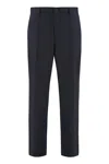 Hugo Boss Boss Virgin Wool Trousers In Blue