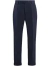 Hugo Boss Boss Virgin Wool Trousers In Blue