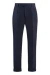 Hugo Boss Boss Virgin Wool Trousers In Blue