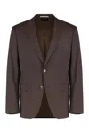 Hugo Boss Boss Virgin Wool Two-pieces Suit In Brown