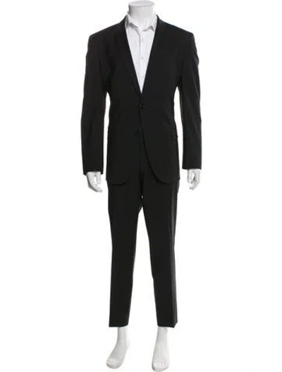 Pre-owned Hugo Boss Virgin Wool Two-piece Suit In Black