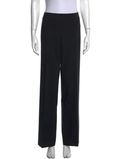 Pre-owned Hugo Boss Virgin Wool Wide Leg Pants In Black