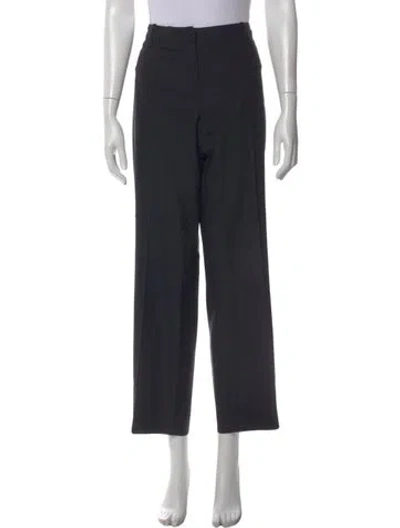 Pre-owned Hugo Boss Virgin Wool Wide Leg Pants In Blue